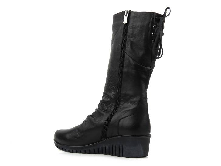 Kozaki damskie na koturnie - COMFORTABEL 970013-01, czarne