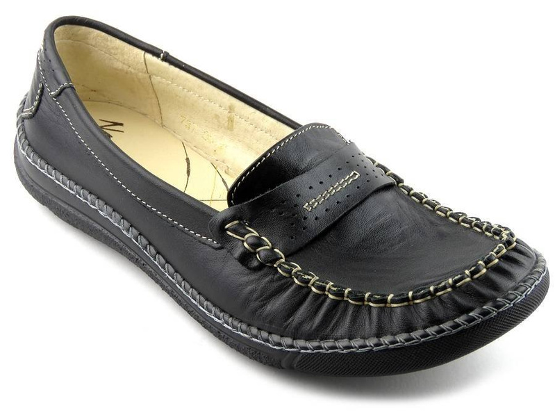 Mokasyny damskie HELIOS 737, czarne