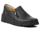 Skórzane półbuty damskie na suwak - HELIOS Komfort 404, czarne