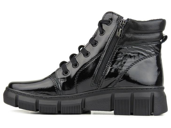 Ocieplane botki damskie w stylu sportowym - HELIOS Komfort 562S, czarny 2