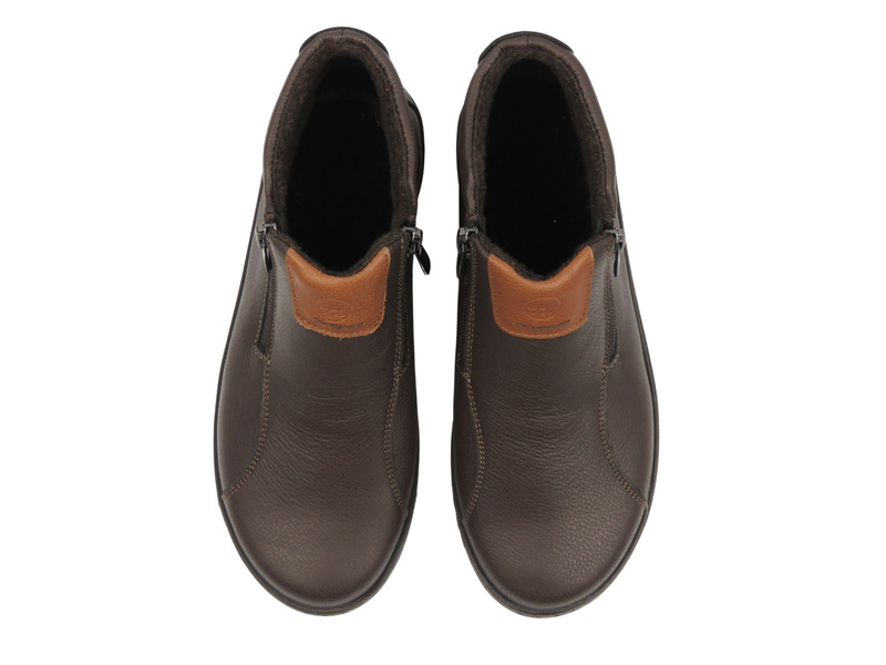 Wygodne botki damskie z miękkiej skóry brązowe Helios 786