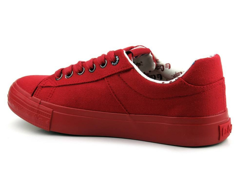 Trampki damskie z tkaniny - Lee Cooper 21-31-0004L, czerwone