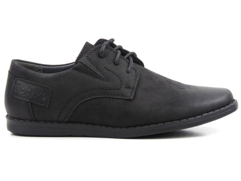 Eleganckie półbuty wizytowe, buty komunijne - WOJTYŁKO 1377, czarne
