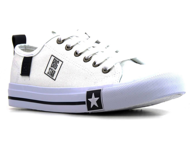 Trampki damskie przed kostkę - BIG STAR JJ274255, białe