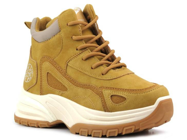 Trapery, śniegowce damskie na platformie - LEE COOPER LCJ-22-44-1354L, jasnobrązowe