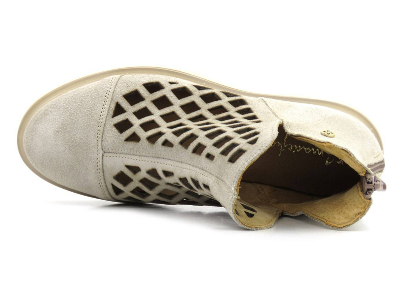 Lekkie botki damskie, workery wiosenne - MACIEJKA 05481, beżowe