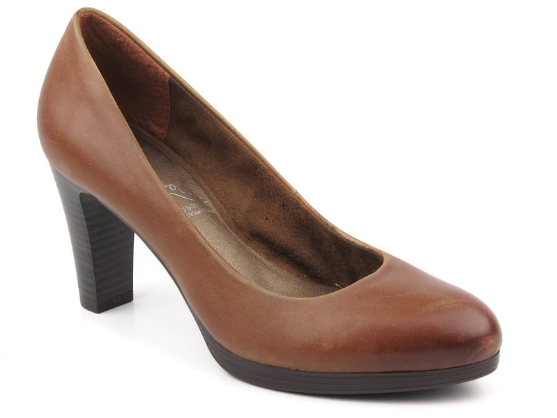 Skórzane czółenka na obcasie - Bata 33577, II