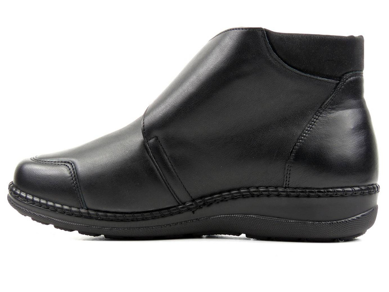 Botki damskie o wysokiej tęgości (H) - AXEL KOSELA 1726/9726, czarne