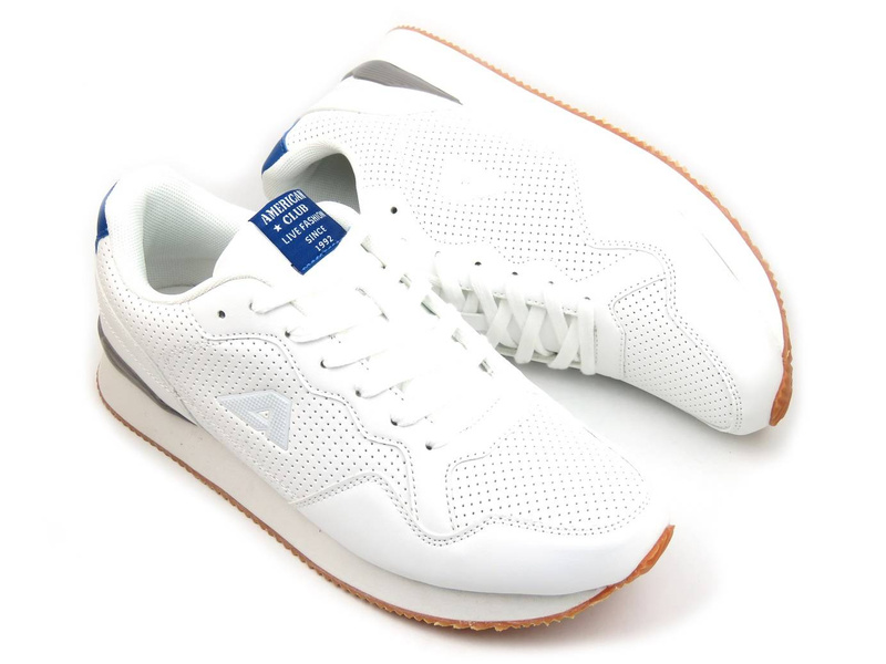 Buty męskie sportowe - American Club FH21/22, białe