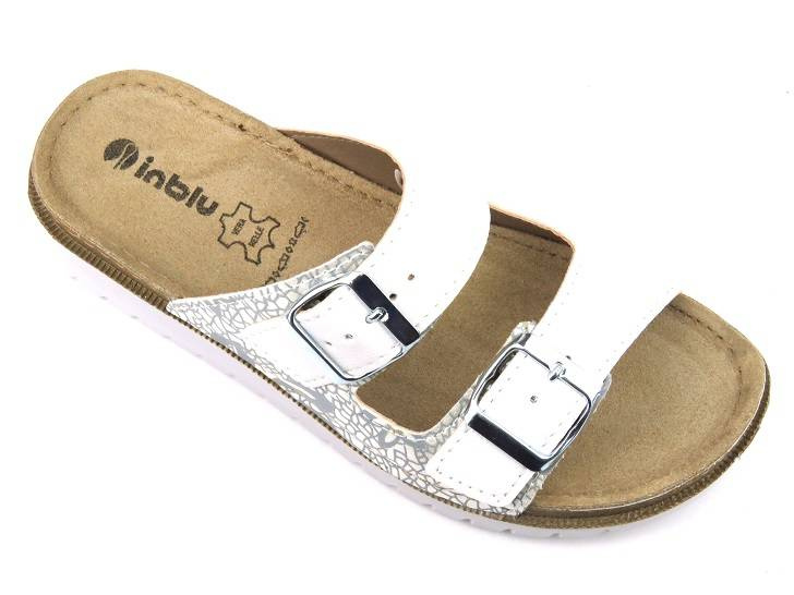 Klapki damskie z klamrami - INBLU CN-33, białe