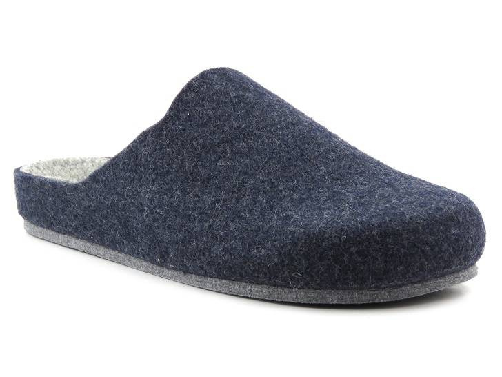 Kapcie męskie z naturalnego filcu - BRINKMANN 220215, granatowe