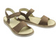 Skórzane sandały damskie na rzep beżowe Helios Komfort 127