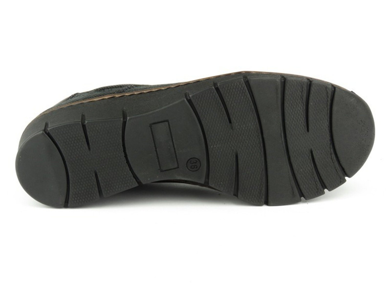 Skórzane sneakersy damskie z suwakiem - Helios Komfort 334, czarne