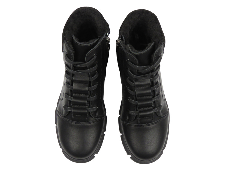 Skórzane botki damskie czarne Cambell 25-40320