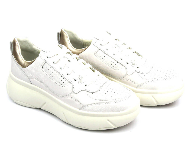 Sneakersy damskie renomowanej marki - GEOX D45NHB, białe