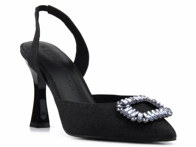 Sandały damskie na obcasie - Marco Tozzi 2-29607-20, czarne