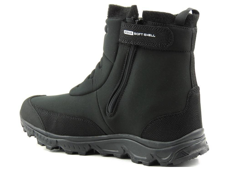 Śniegowce męskie na suwak - DK Softshell 15080, czarne