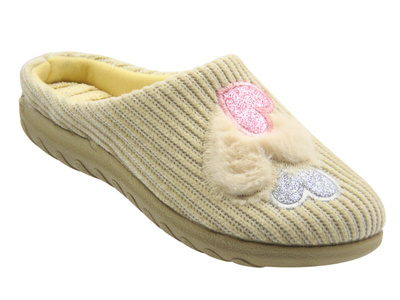 Miękkie kapcie damskie - INBLU 155D175, piaskowe