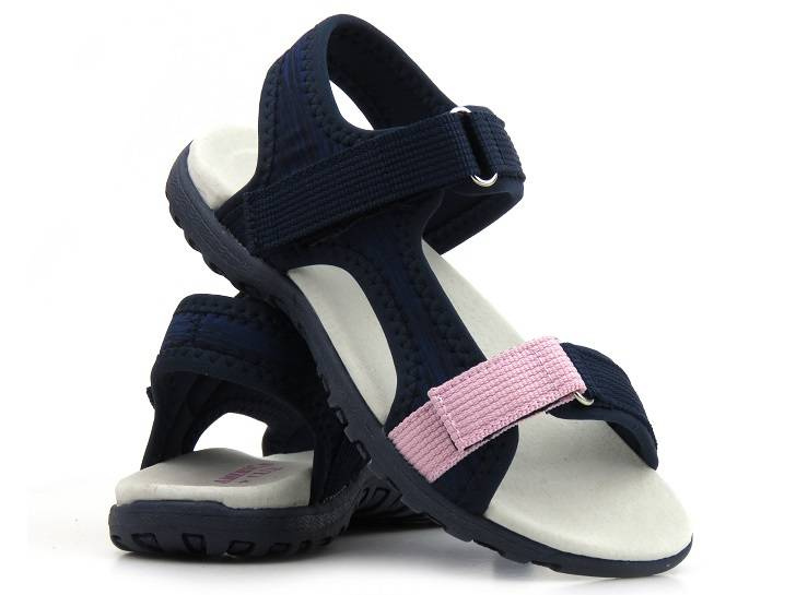 Sandały dziecięce ze skórzaną wkładką - AMERICAN CLUB RL 51/22, granatowe