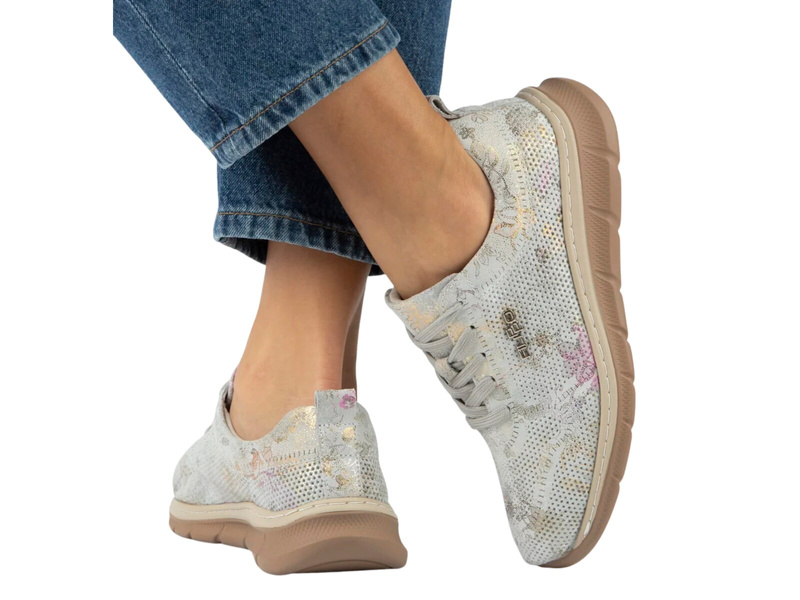 Wygodne sneakersy damskie ze skóry naturalnej Filippo DP7573/26, szare
