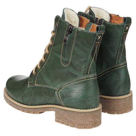 Skórzane botki damskie- Syrena 4038, zielone