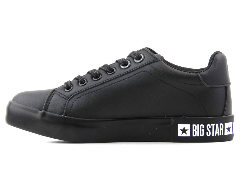 Czarne sneakersy damskie z ekoskóry - BIG STAR II274030