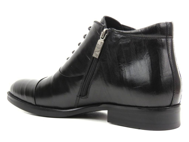Eleganckie botki męskie na suwak - JOHN DOUBARE H35B-52-183, czarne