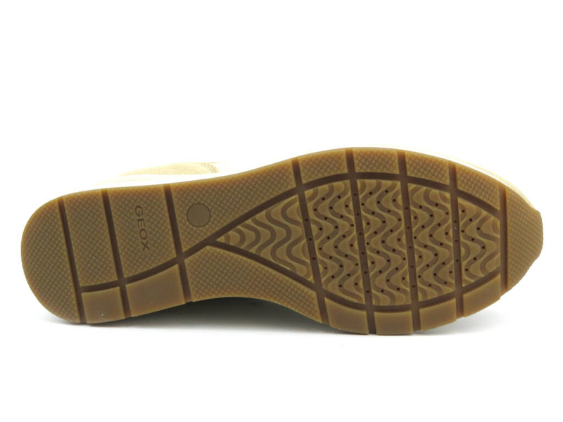 Sneakersy damskie ze skóry naturalnej - GEOX Respira D368LA, beżowe