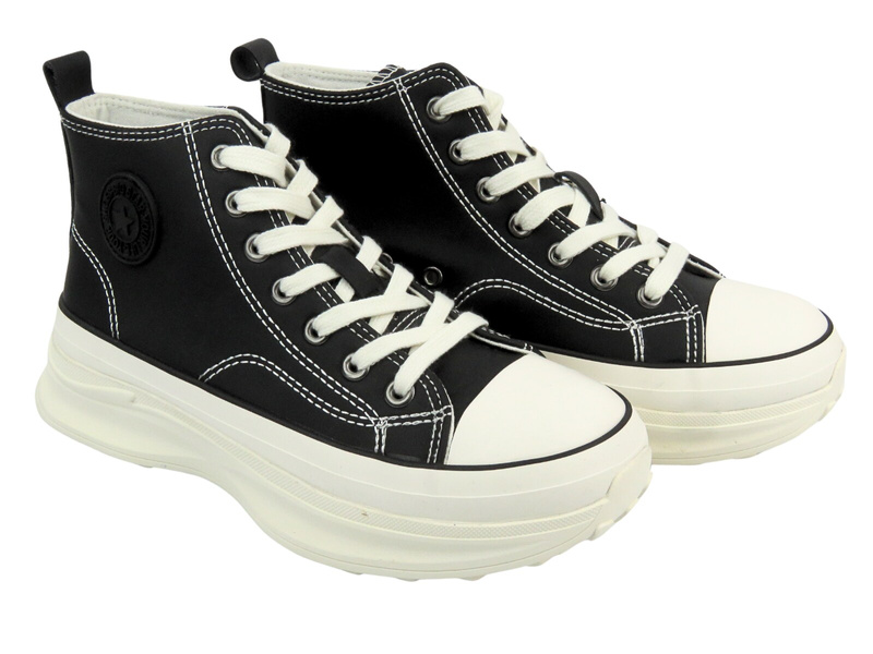 Wysokie trampki damskie - Big Star 00274063, czarne