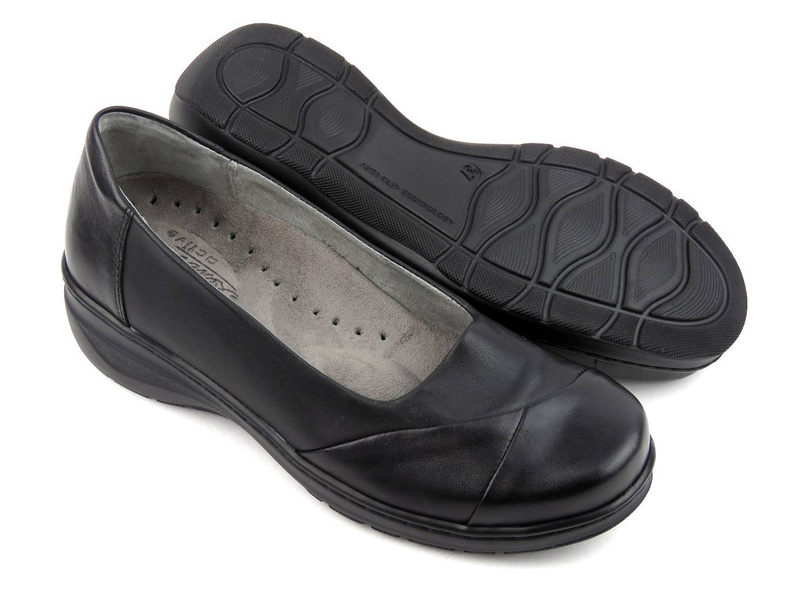Wygodne, miękkie półbuty damskie z wyjmowaną wkładką - AXEL 1802, czarne