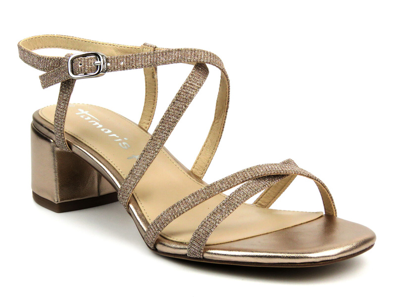 Eleganckie sandały damskie na obcasie - Tamaris 1-28204-42, rose glam