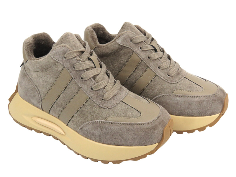 Sneakersy Damskie Sokolski Z24-276 Ciemnobeżowe Sznurowane