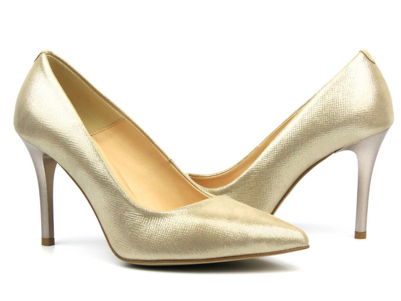 Eleganckie szpilki z noskiem w szpic - UNCOME 35004, złote