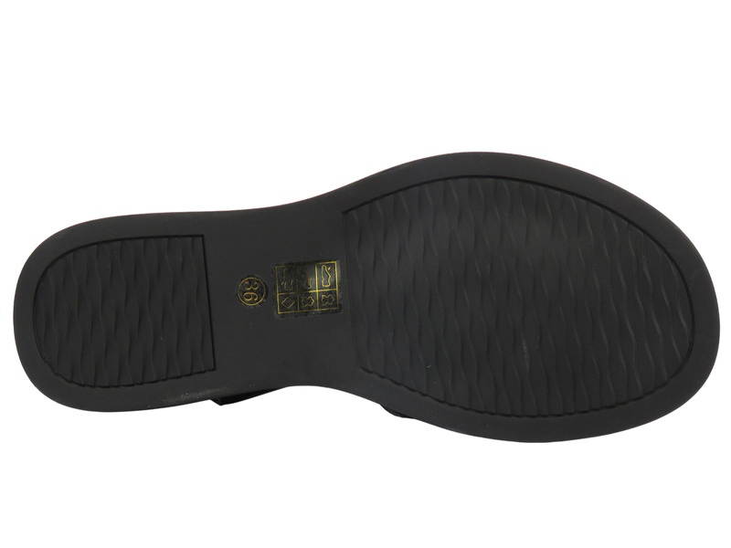 Sandały damskie na platformie - S. Barski CR51-473, czarne