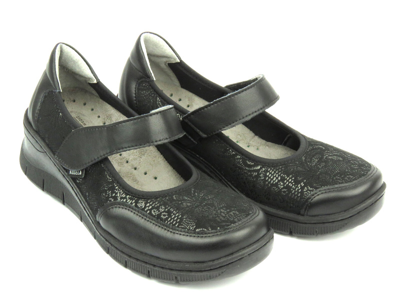 Wygodne, miękkie półbuty damskie - AXEL 9232, czarne