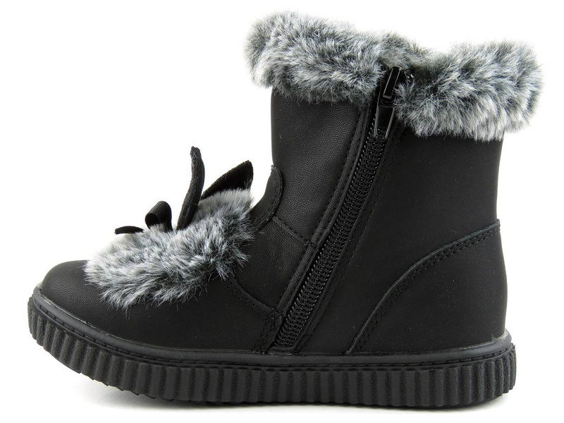 Kozaki dziecięce z króliczkiem - AMERICAN CLUB GC 27/20, czarne