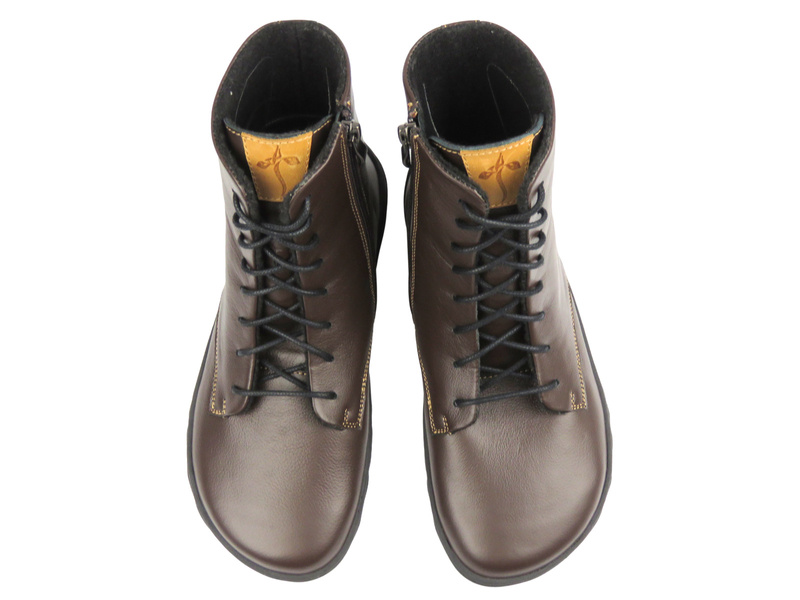 Barefoot minimalistyczne ocieplane botki damskie Nika Komfort 1442, brązowe