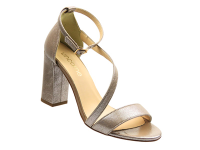 Eleganckie damskie sandały na słupku Uncome  26119, beżowe