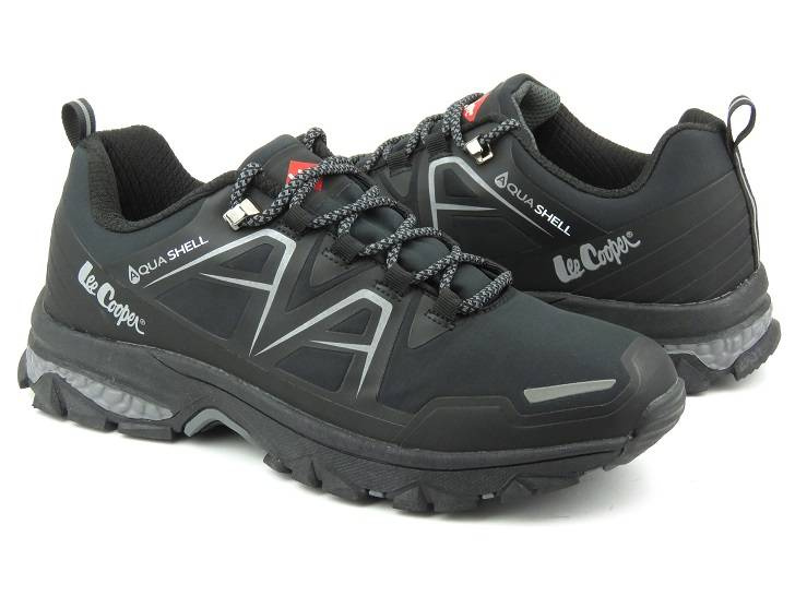 Buty męskie trekkingowe niskie z Aqua Shell - LEE COOPER 23-01-1746M, czarne