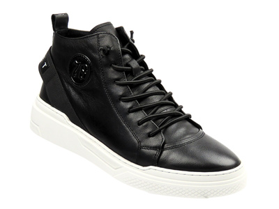 Sneakersy męskie, buty sportowe - JOHN DOUBARE LD1951, czarno - białe