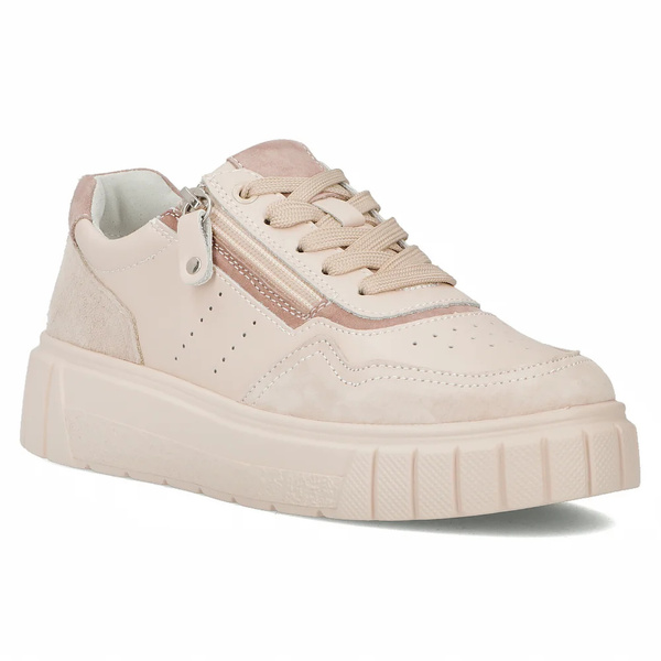 Sneakersy damskie na platformie - Filippo DP6862/25, beżowe