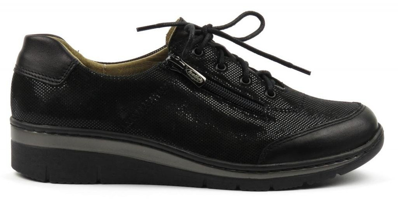 Skórzane buty damskie sportowe - Helios Komfort 334-2, czarne