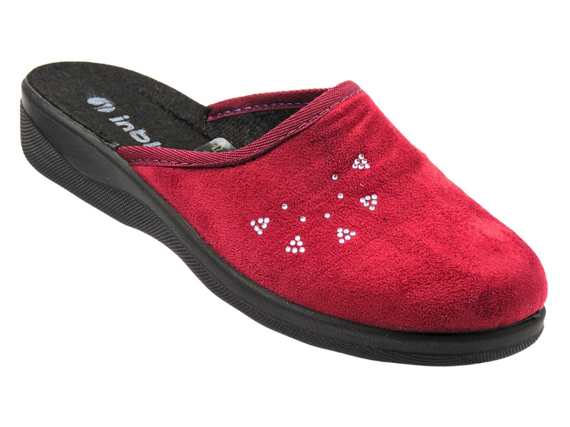 Wygodne kapcie damskie INBLU CU-9H, bordowe