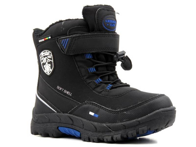 Śniegowce dziecięce AMERICAN CLUB Soft Shell HL 24/21(22), czarno-niebieskie