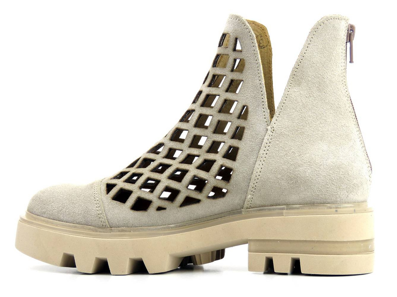 Lekkie botki damskie, workery wiosenne - MACIEJKA 05481, beżowe