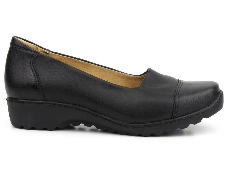 Wygodne, miękkie półbuty damskie ze stretchem - AXEL 1437, czarne