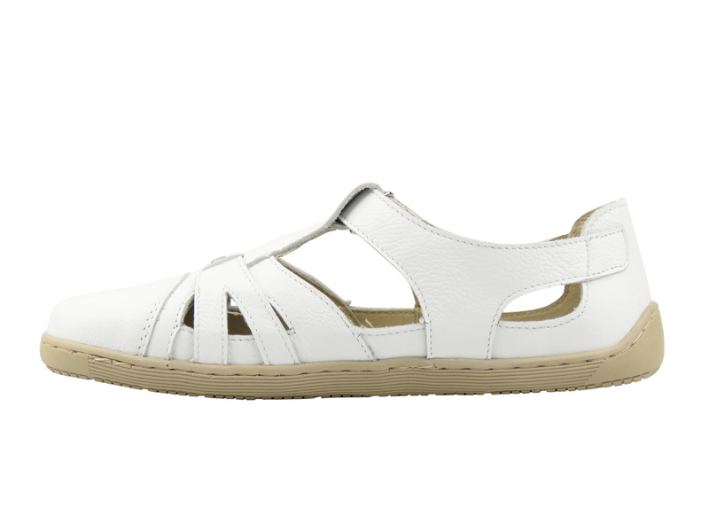 Barefoot skórzane minimalistyczne półbuty damskie Helios Komfort 466, białe