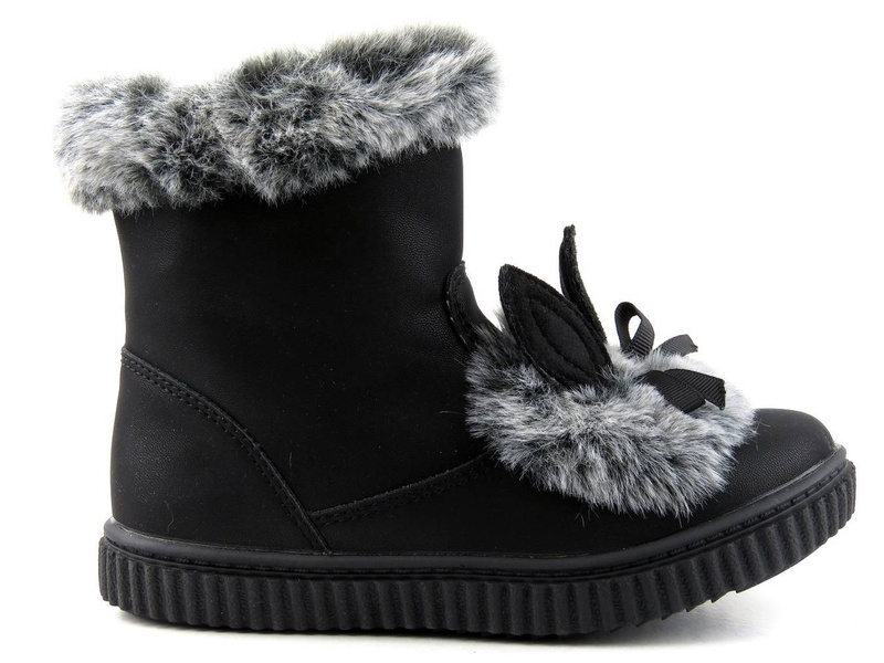 Kozaki dziecięce z króliczkiem - AMERICAN CLUB GC 27/20, czarne