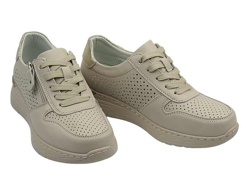 Sneakersy damskie na platformie Nika Komfort 25SP18-8564, beżowe