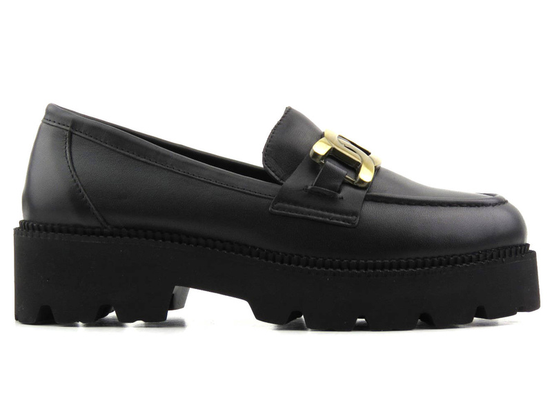 Lordsy damskie na grubej podeszwie - VENEZIA 4010704, czarne